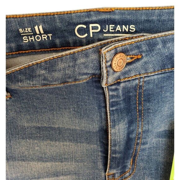 CP Jeans Juniors Denim Shorts Size 11 Shorty Y2K Distressed Frayed Urban Boho - Picture 5 of 5